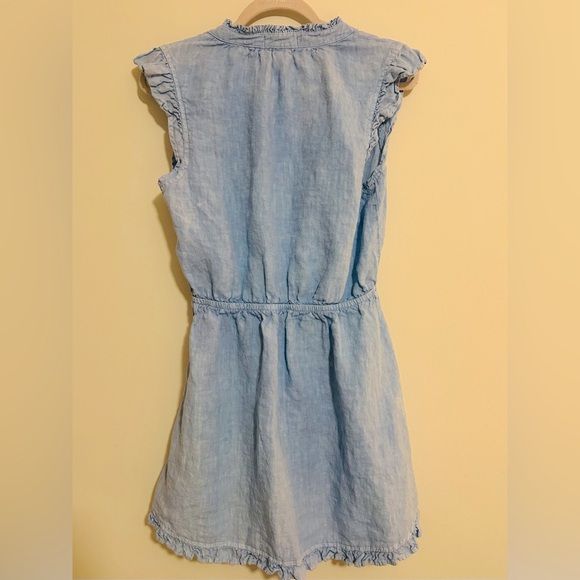Women’s Distressed Denim Sleeveless Mini Dress - Picture 2 of 8